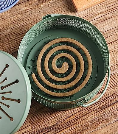 1321 Decorative Mosquito Coil Holder Mosquito Coil Container, Incense Holder Safe Burning Coil Tray for Home Patio Pool Side Outdoor, Metal Tray 1321 Decorative Mosquito Coil Holder Mosquito Coil Container, Incense Holder Safe Burning Coil Tray for Home Patio Pool Side Outdoor, Metal Tray